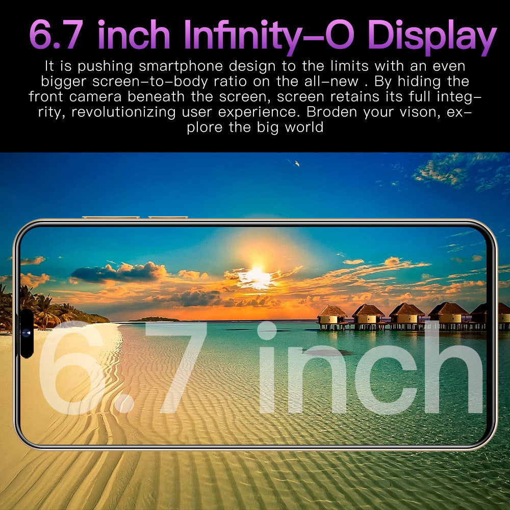 Spot Goods i14 ProMax Smartphone7.3Inch Hd Large Screen1+16G Factory Direct Wholesale of Mobile Phones