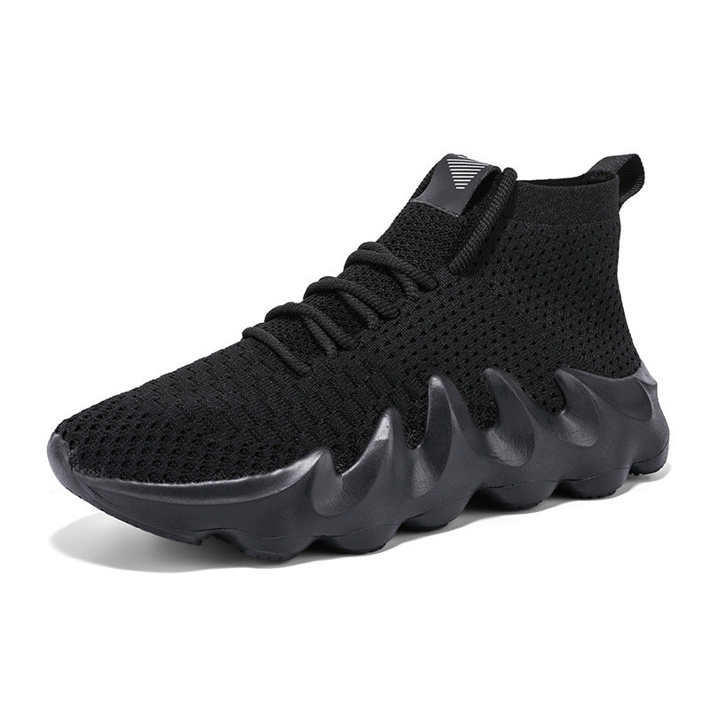 New Large Size Men's Shoes Sports Casual Shoes Men's Korean Style Trendy Shoes Lightweight Breathable Sock Shoes Men's Volcano Shoes