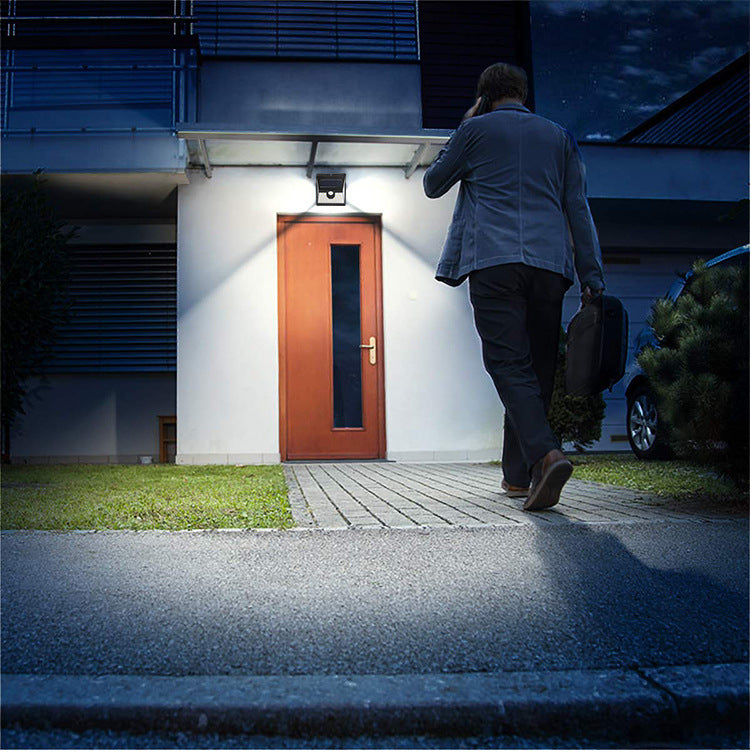 Outdoor Solar Lights40LED Human Body Sensor Wall Light Waterproof Garden Light Garden Light Three-sided Illuminated Small Street Light