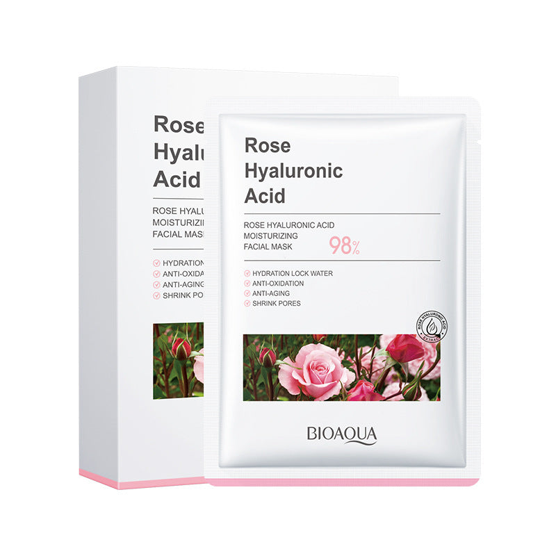 Rose Mask BIOAOUA Hyaluronic Acid Hydrating Moisturizing Softening Boxed Cross-Border Wholesale