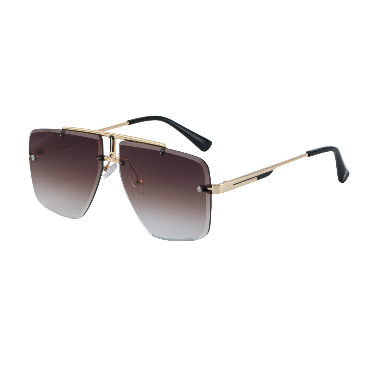 Frameless Sunglasses Men's High-end European and American Fashion New Trendy Glasses Women's Square Frame Sunshade Sunscreen Sunglasses