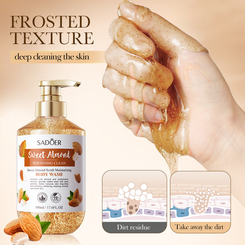 Sweet Almond Whitening Scrub Body Wash500ml SADOER  foreign trade wholesale of cleansing body wash