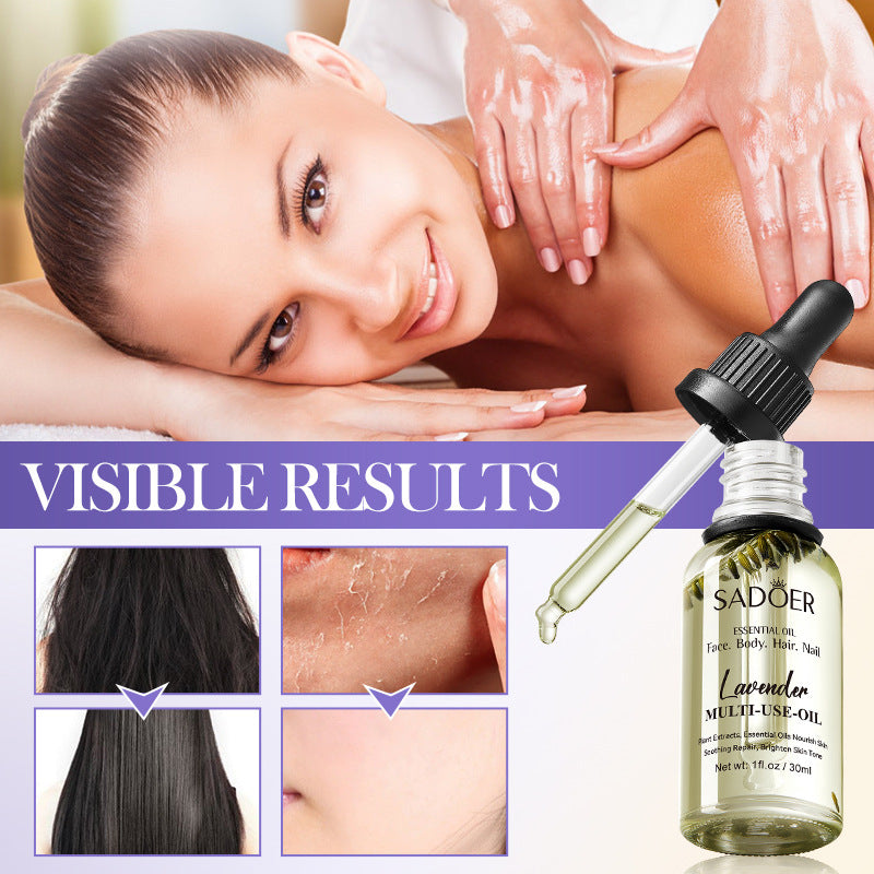 Cross-border Lavender Dried Flower Massage Oil30ml Moisturizing and rejuvenating skin body oil wholesale from foreign trade manufacturer