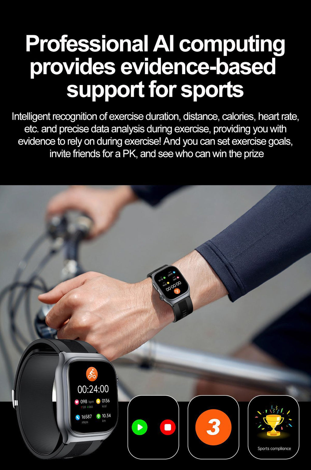 S15Smart watch air pump measures blood pressure and ECG NFC Bluetooth Call High-End Smart Watch APP Docking