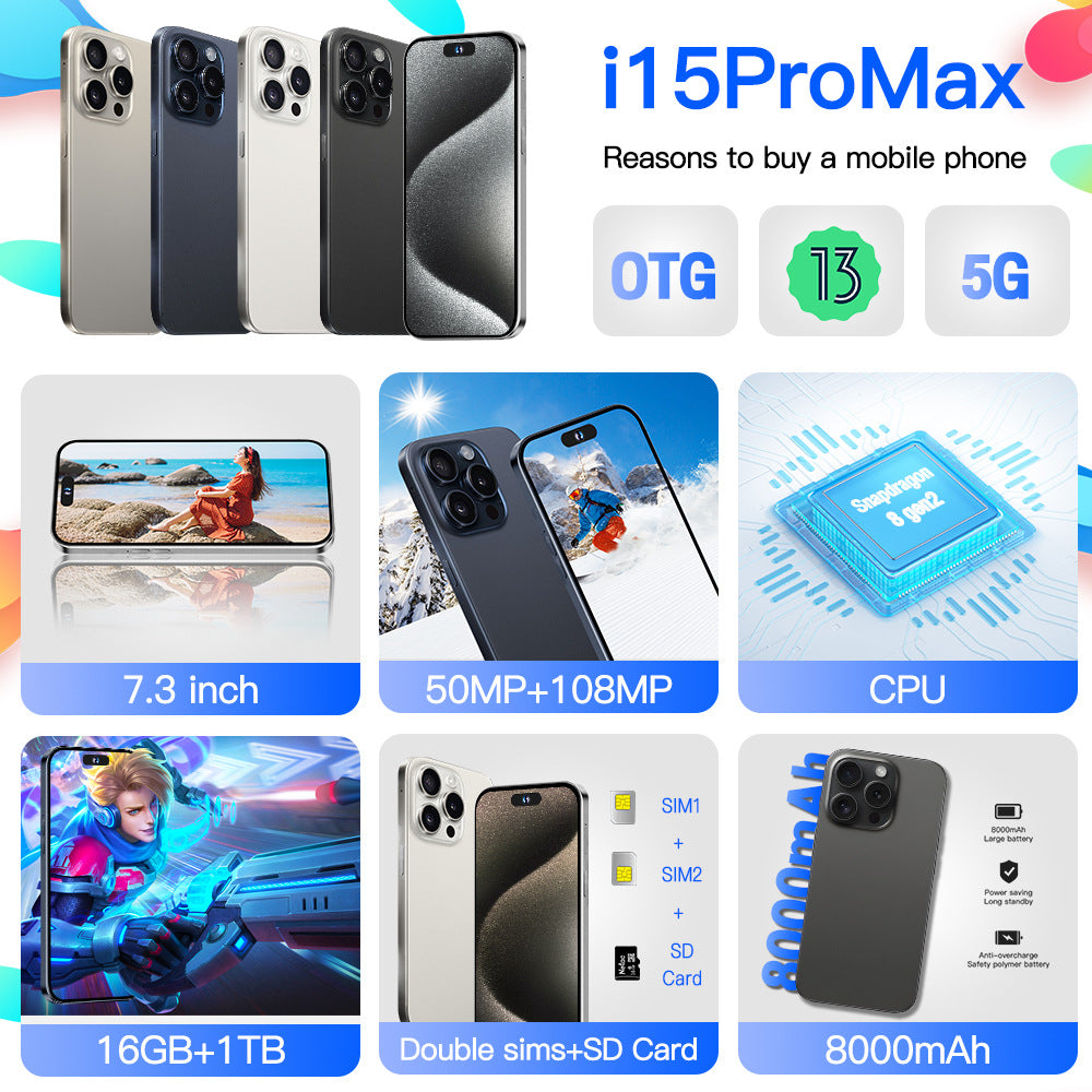 Exclusive Supply i15 Pro Max High-End Smartphone16+1T Smartphones In Stock Wholesale