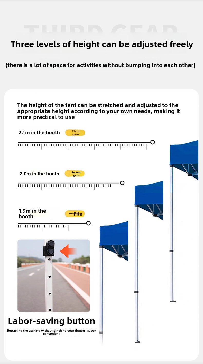 Outdoor Stall Tent Four-Leg Sun Umbrella Four-Corner Large Umbrella Extra Thick Hexagonal Frame Durable Market Sunshade