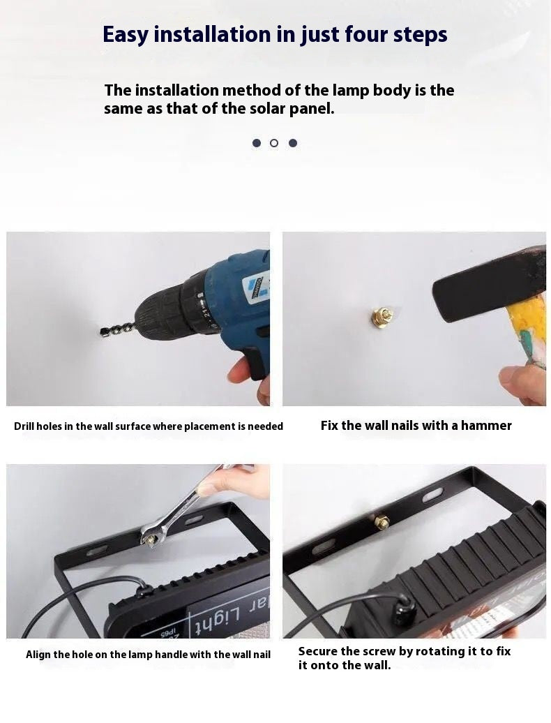 Solar Lamp Outdoor Garden Light ABS Shell IP67 Waterproof 100W200W300W Solar Flood Light