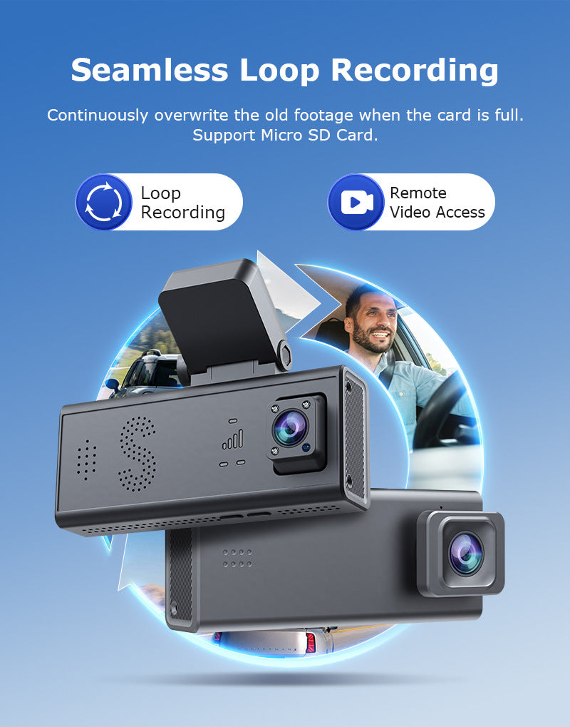New Driving Recorder Binocular Parking Camera Panoramic HD Infrared Night Vision GPS Vehicle-mounted Monitoring