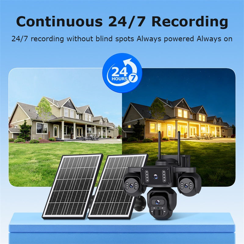 AOV Solar Monitoring HD Four-eye Solar Surveillance Camera Outdoor24Hourly Real-Time Monitoring