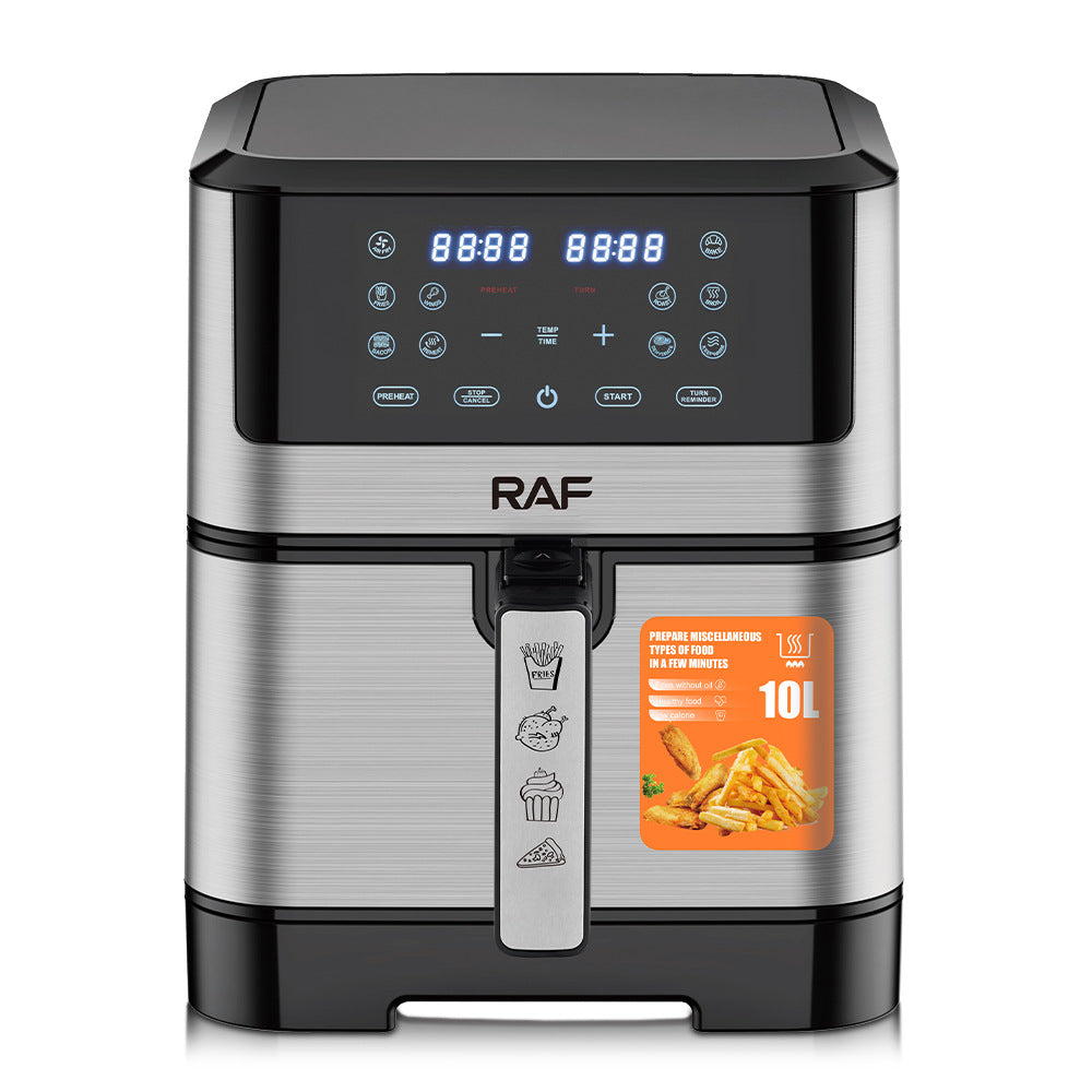 RAF European Standard Air Fryer Large Capacity Multi-Functional Smart Household Digital Display Electric Fryer8L Removable