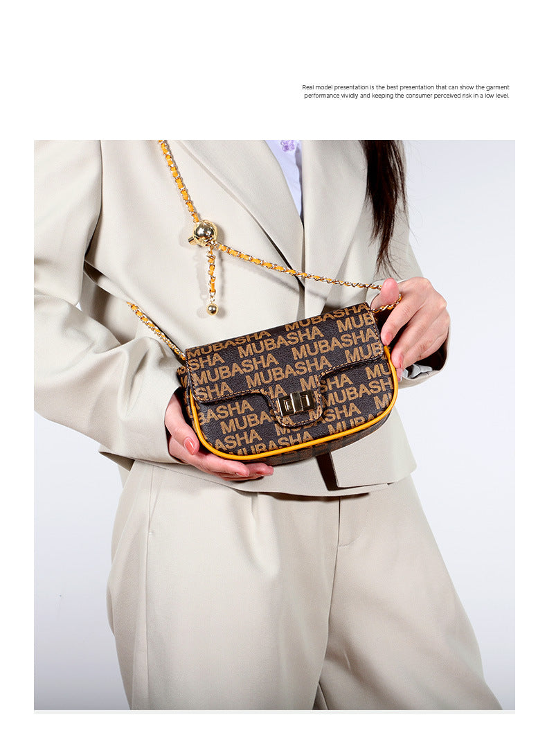 New Trendy Chain Bag for Women, Vintage Floral Shoulder Bag, Light Luxury Small Square Bag, Retro Stylish Crossbody Bag