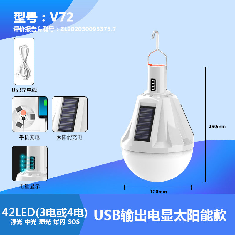 New tent light solar rechargeable bulb light for outdoor camping LED Tent light Portable Emergency Light