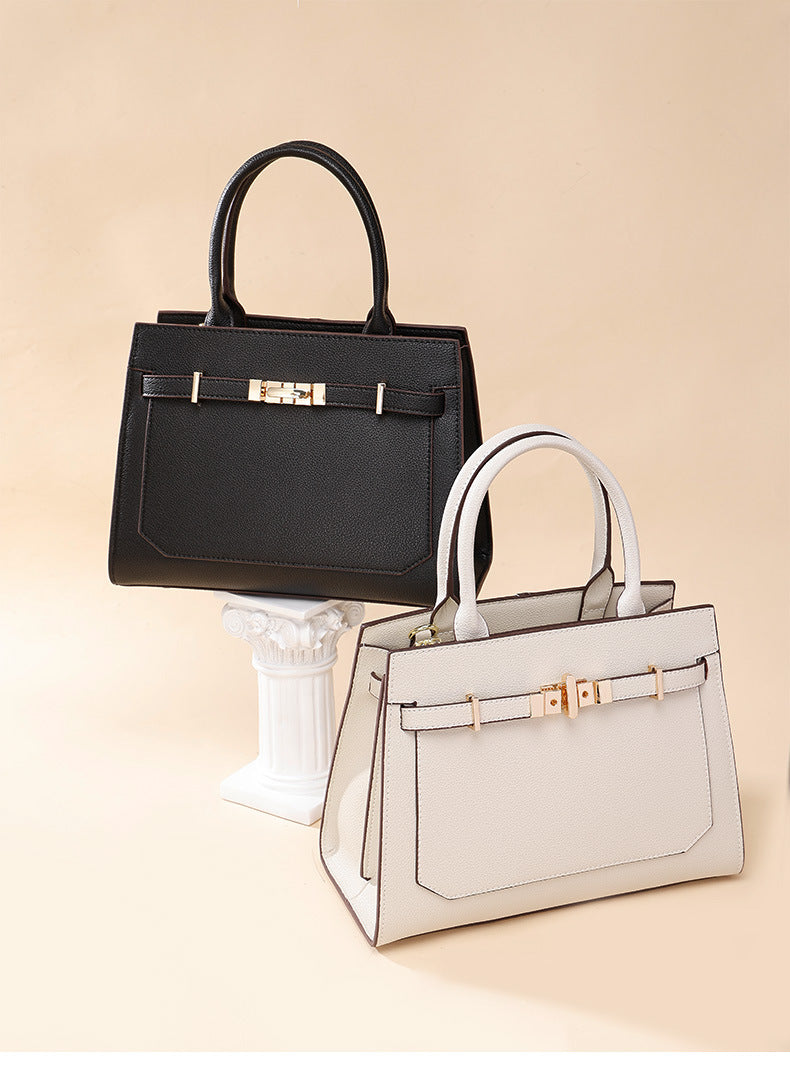 New Fashion Trendy Textured Kelly Bag for Women, Simple and Versatile European and American Style, Shoulder, Crossbody, and Handbag