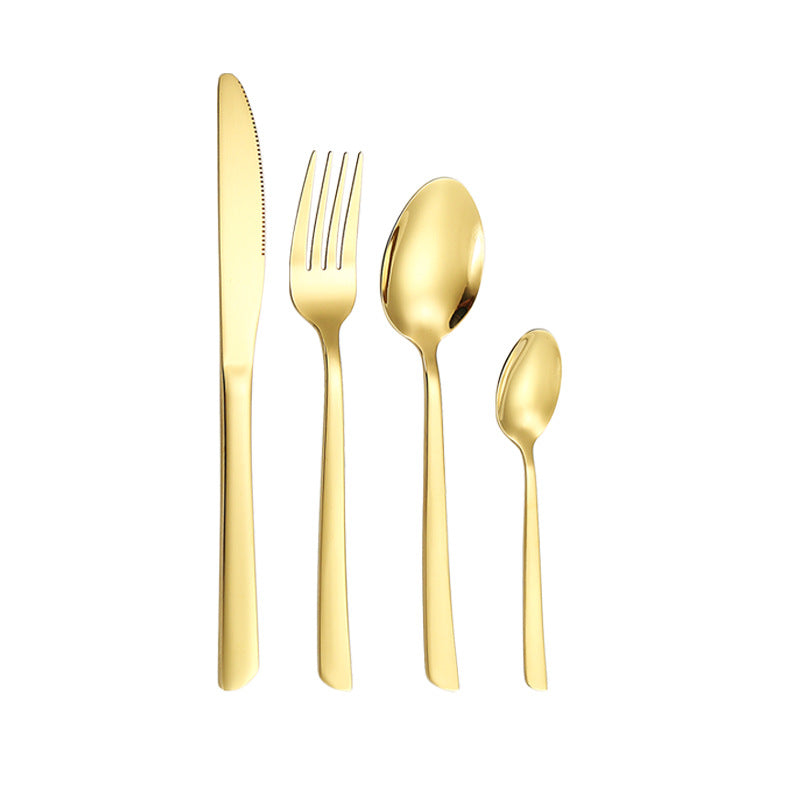 410Stainless Steel Tableware Restaurant Steak Knife Fork Oblique Handle Western Food Knife Fork Spoon6Human Portion24Set