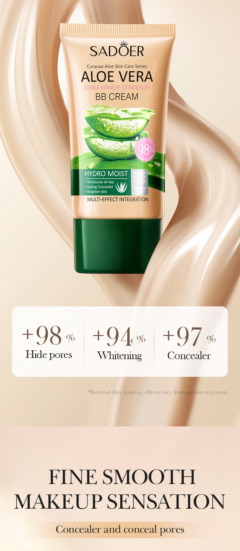 Aloe Vera Long-lasting Concealer BB Frost SADOER Contouring and Shaping Makeup BB Wholesale  Foreign Trade Frost