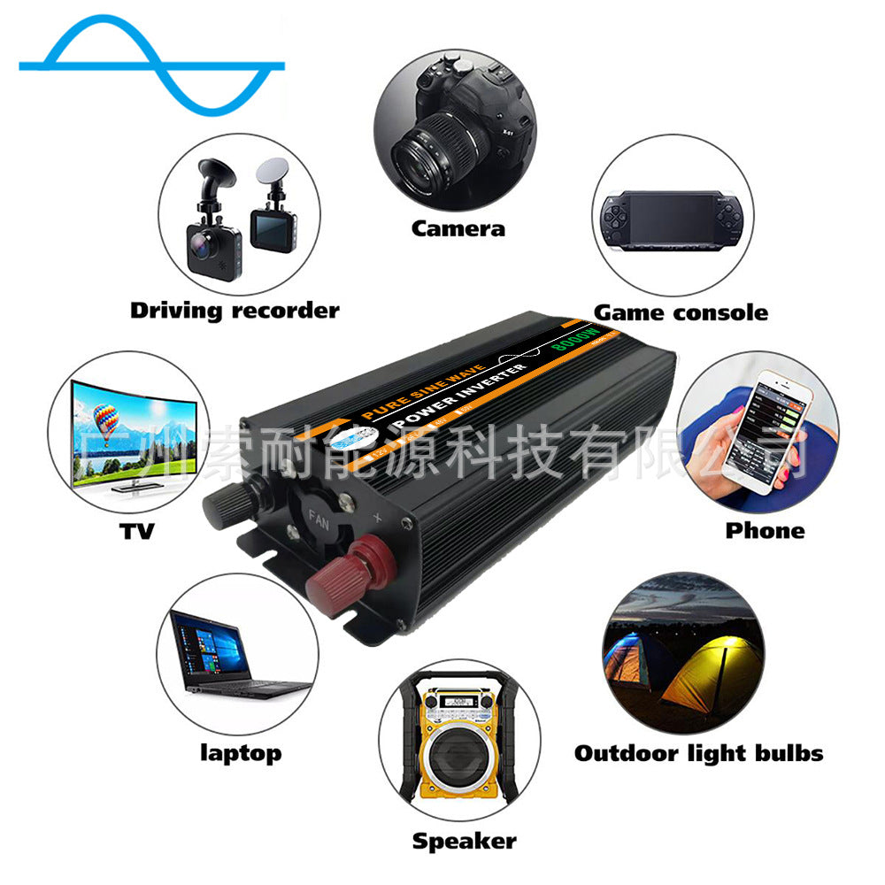 Automotive Pure Sine Wave Inverter1300W Outdoor Adapter Converter12V24V48V60V Turn110V220V