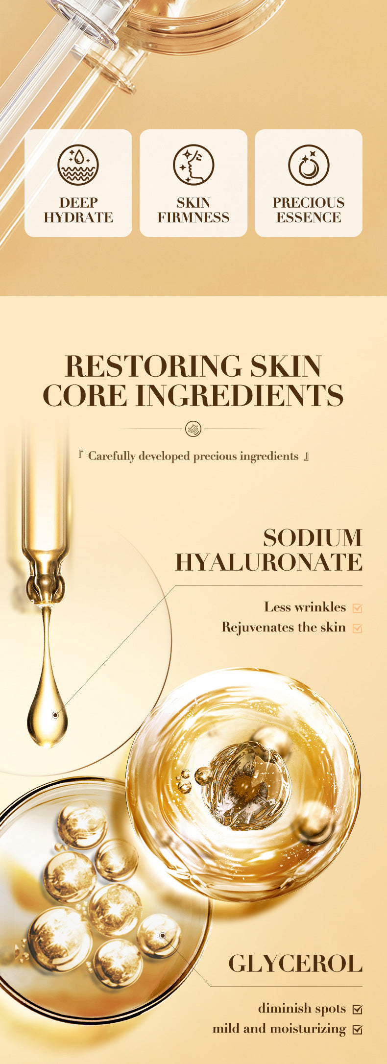 24K Golden Pearl Collagen Hydrating Essence SADOER Moisturizing and Hydrating  Wholesale