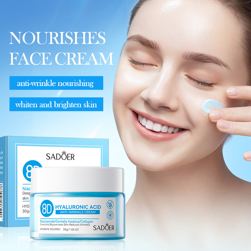 Hyaluronic Acid Face Cream SADOER8D Anti-wrinkle Hydrating Nourishing Face Cream Moisturizing and Rejuvenating  Foreign Trade Wholesale