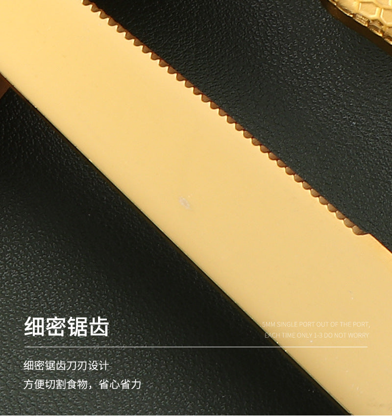 410Stainless Steel Tableware Hotel Restaurant Hammered Knife Fork Spoon24Set of High-End Western Cuisine Embossed Steak Knives and Forks