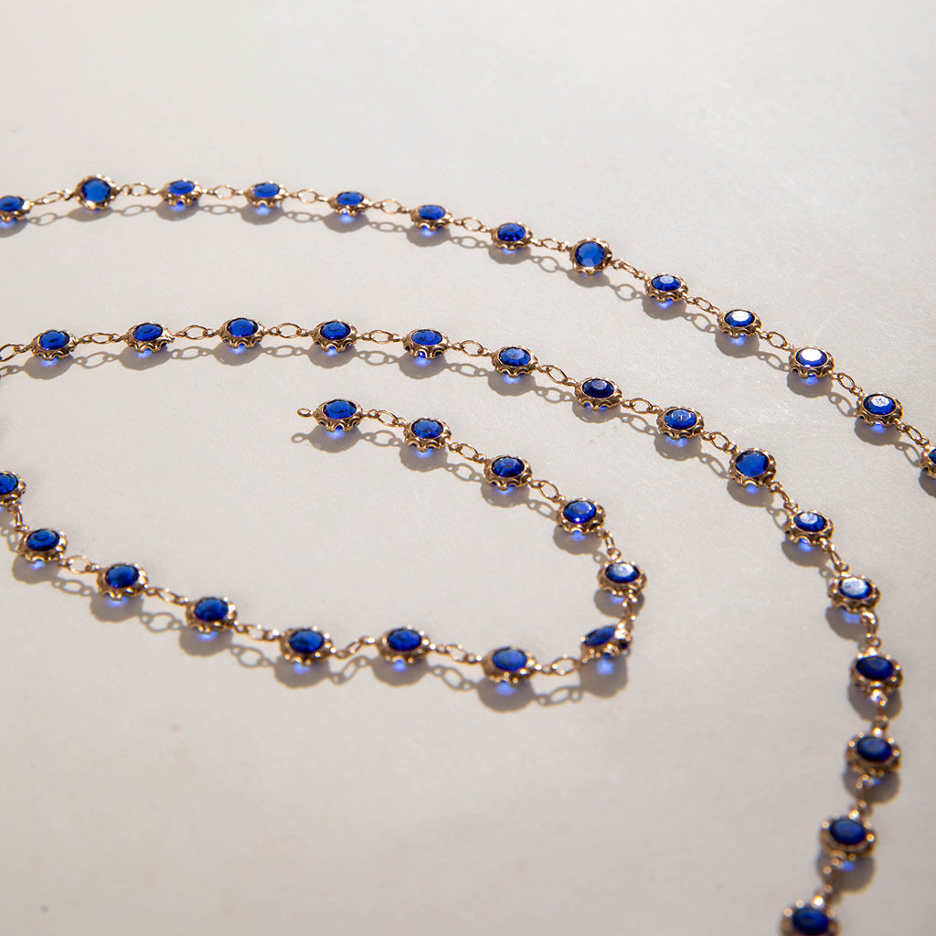 Simple Colorful Beaded Tassel y Chain Necklace Elegant Versatile Diamond-Studded Sweater Chain Jewelry