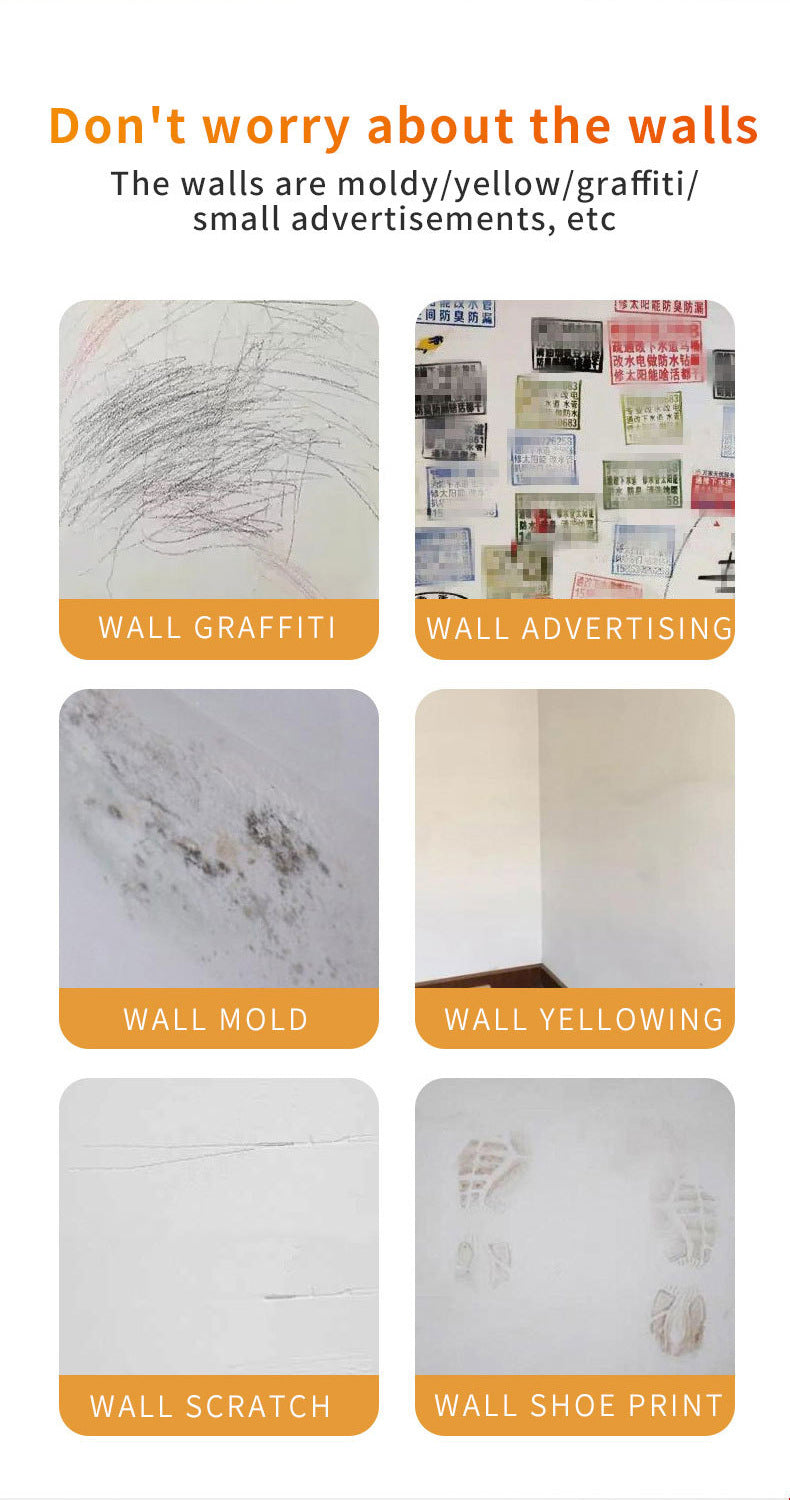 Roller Paint Wall Renovation Stain Covering Repair Water-Based Odorless Latex Paint Wall Repair Paint Interior Wall Painting