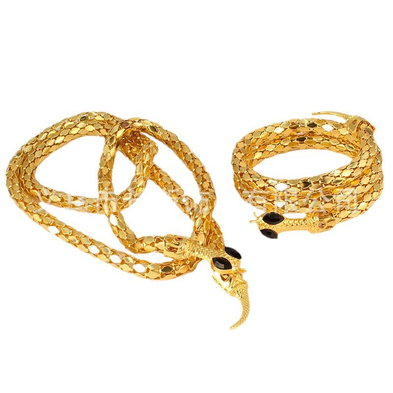 European and American Style Bendable Snake Chain Women's Minimalist Snake Bone Necklace Snake Year Gift Stretchable Snake Shape Necklace