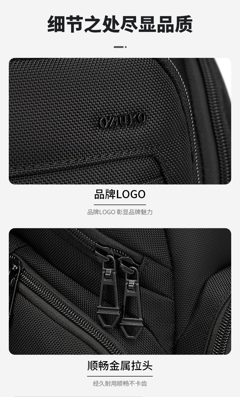 OZUKO Men's Chest Bag Waterproof Large Capacity Multifunctional Crossbody Bag Trendy Portable Lightweight High-end Feel Single Shoulder Bag