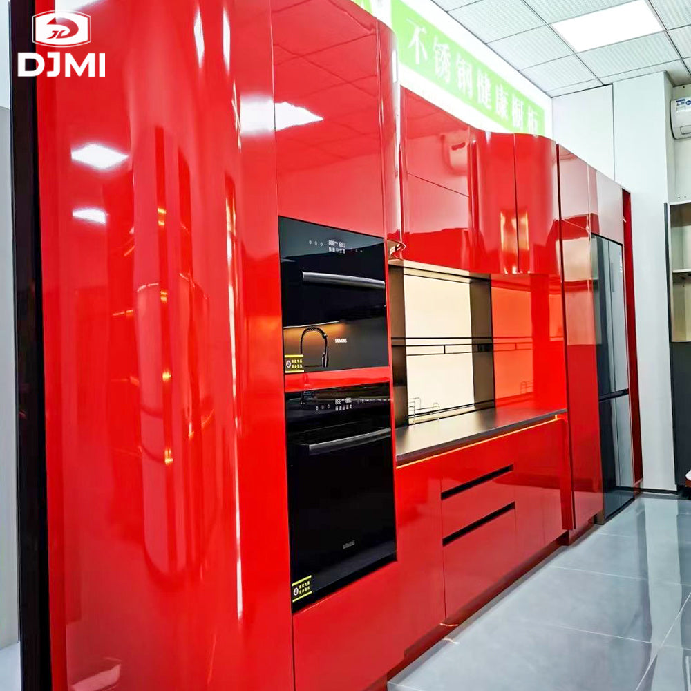 Professional Cabinet Cupboard Antique Red Kitchen Cabinets Wood Composite Acrylic Stainless Steel Solid Surface Lacquer Modern