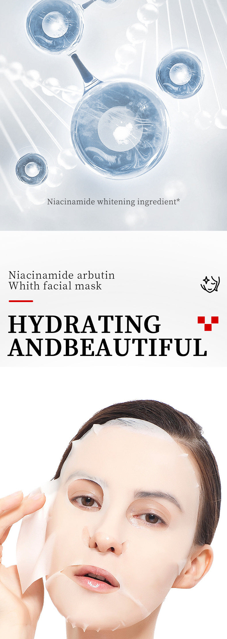 Whitening Face Mask25g SADOER Niacinamide Arbutin Hydrating Moisturizing Tablets  Wholesale