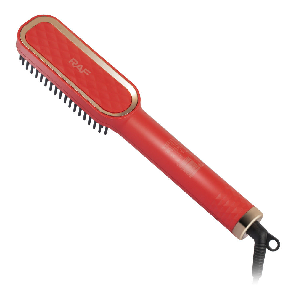 RAF EU Standard Hair Straightening Brush Non-Damaging Hair Straightening and Curling Dual-Use Electric Curling Iron Hair Straightener for Home Use