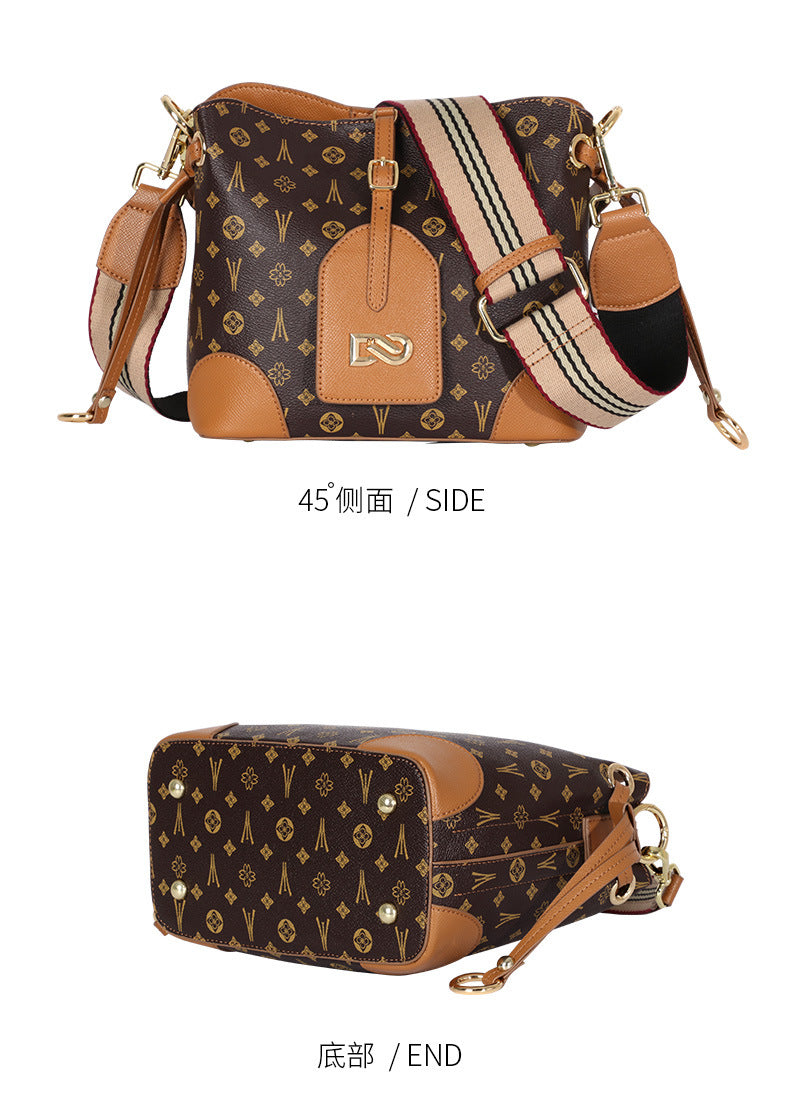 Trolis New Trendy Fashion Retro Bucket Bag Color-Block Personality Stylish Handbag High-Quality Crossbody Bag