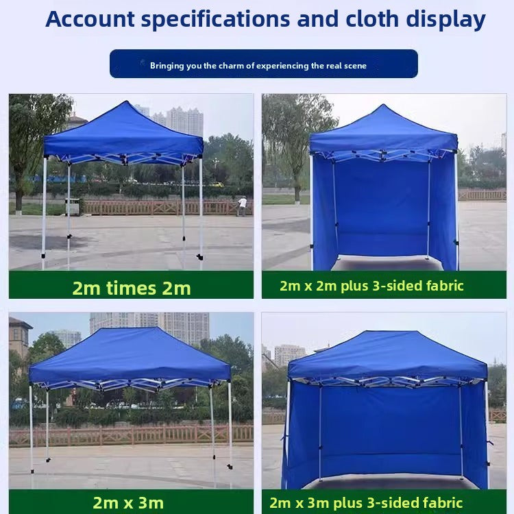 Outdoor Four-Legged Umbrella Tent Cover Thickened Transparent Foldable Telescopic Rain Canopy Four-Corner Sunshade Rainproof Stall Large Umbrella