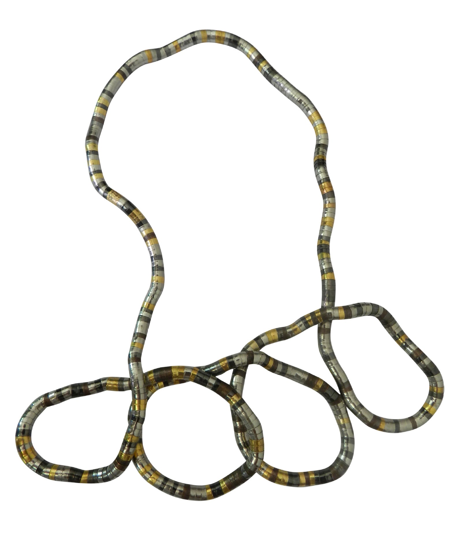 Wrapped Snake Necklace Without Head and Tail90cm White K Iron-plated Irregular Snake Year Necklace Flexible Bendable Snake Bone Necklace