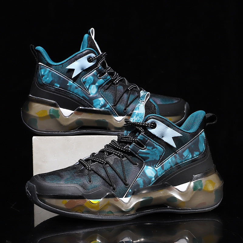 2025New National Era Men's Shoes Fashion Sports Shoes Youth High Elasticity Cushioning Anti-Slip Wear-Resistant Trendy Basketball Shoes