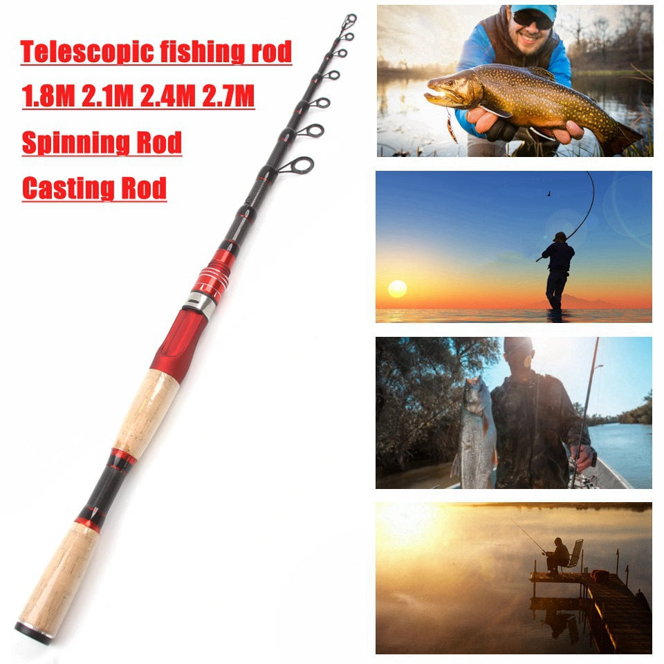 Ultra Short Ultra Light Portable Fishing Rod Carbon Fiber Telescopic Lure Rod Vibration Style Fashionable Lure Rod Lightweight Casting Small Sea Rod