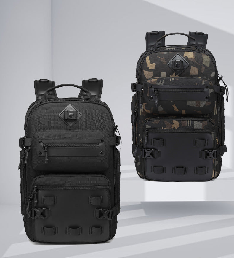ozuko Men's Tactical Backpack Waterproof and Wear-Resistant Computer Backpack Outdoor Mountaineering Large Capacity Commuting Travel Bag