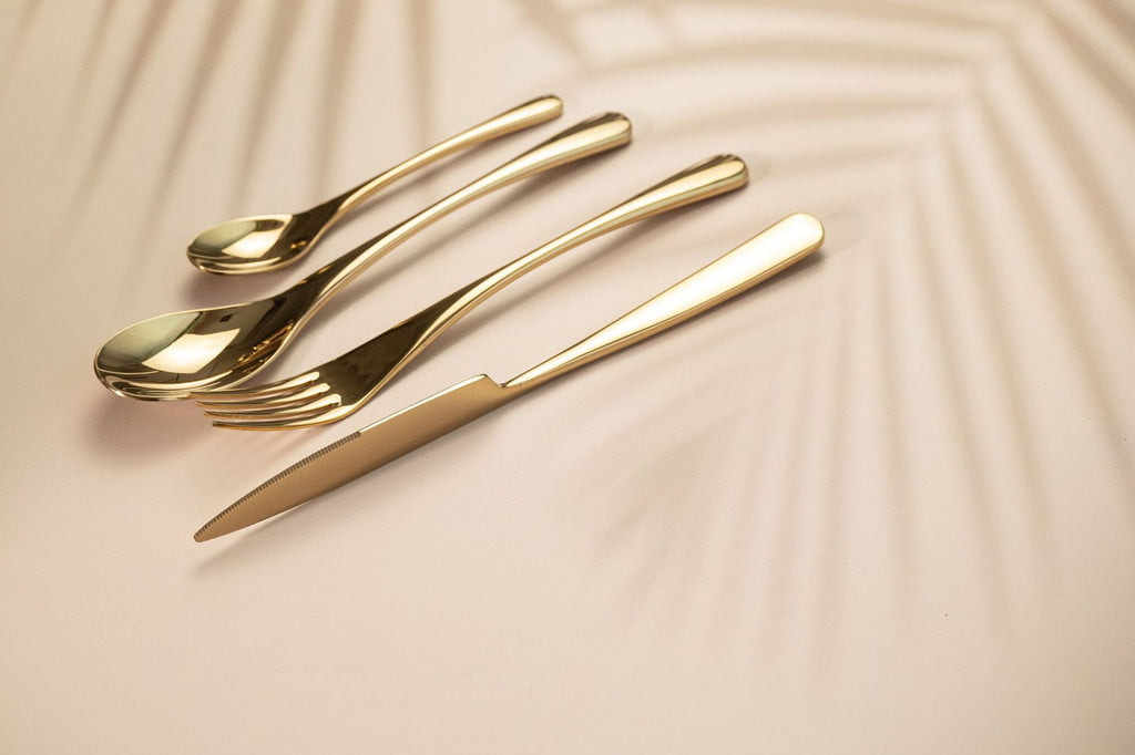 tablewareset Storage Golden Egg Stainless Steel24High-looking restaurant cutlery, forks and spoons set