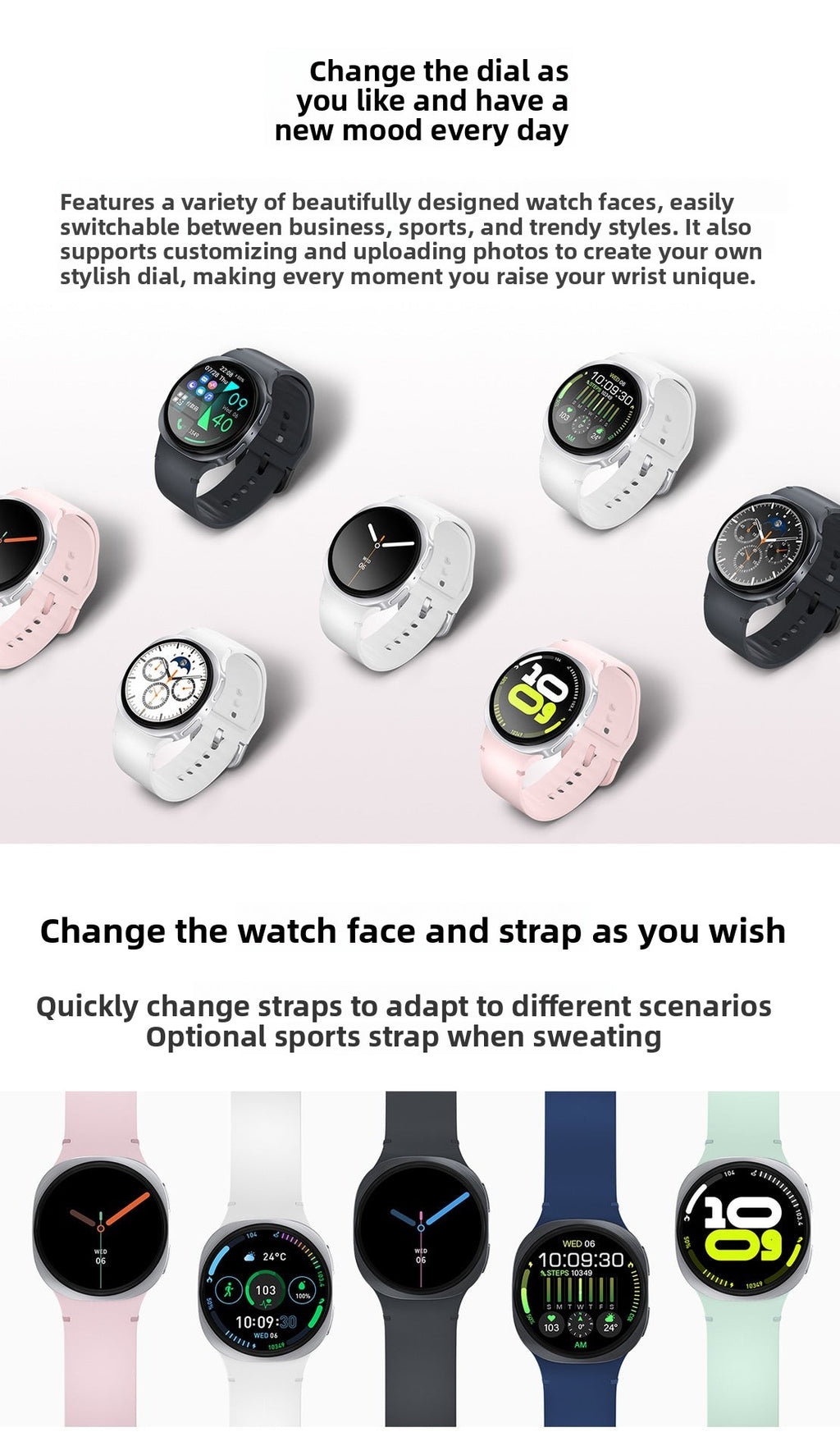 HD8 Mini Smart Watch Bluetooth Call True Heart Rate Step Sleep Monitoring Deep Waterproof Ladies Sports