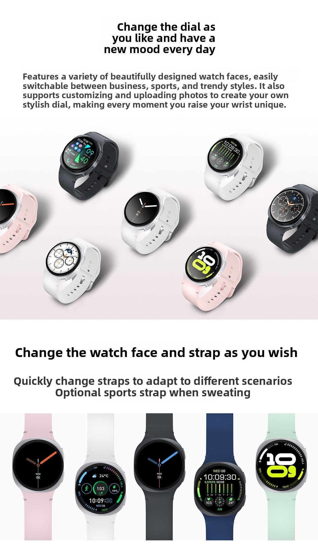 HD8 Mini Smart Watch Bluetooth Call True Heart Rate Step Sleep Monitoring Deep Waterproof Ladies Sports