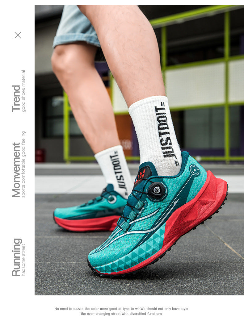 Full Palm Carbon Plate Sports Running Shoes Double Layer Popcorn Outdoor Trail Running Shoes Marathon Men's and Women's Shoes