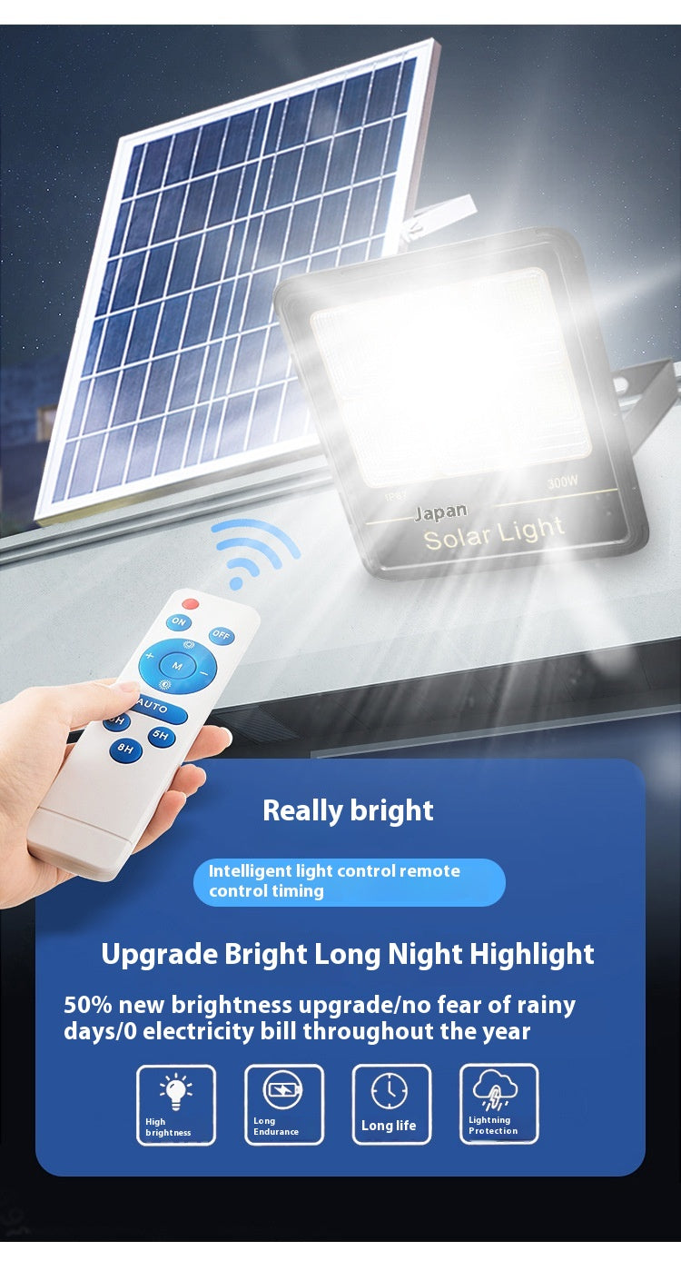 100W-300W Smart Super Bright Outdoor Waterproof Garden Light Split Solar Flood Light for Yard Lighting