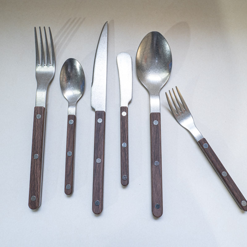 ins Western Dining Tableware ABS Rivet Handle Creative Korean Tableware Clip Handle304Stainless Steel Tableware Snowflake Distressed