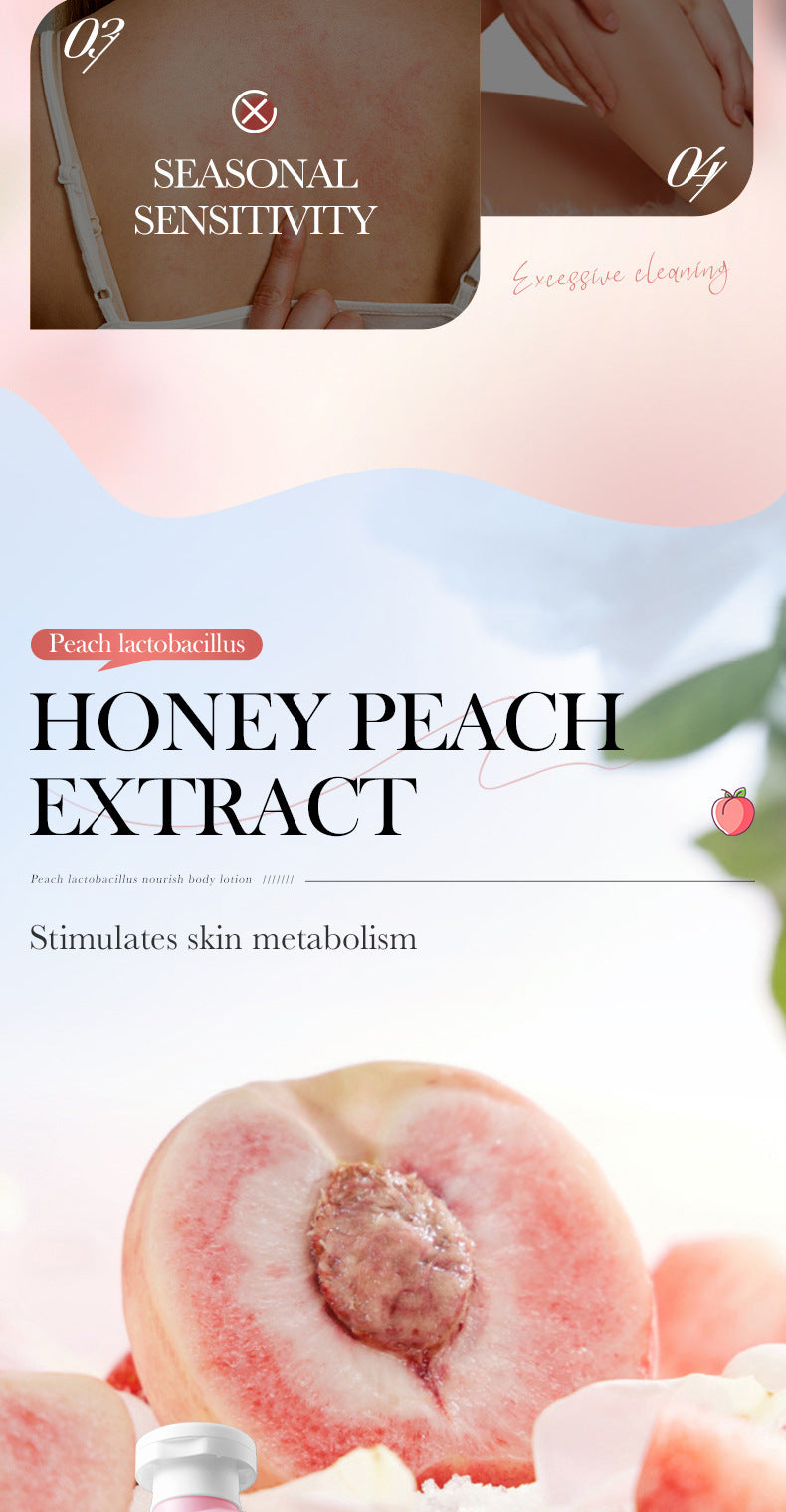 Peach Lactobacillus Body Lotion SADOER Autumn and winter moisturizing body cream cross-border foreign trade wholesale
