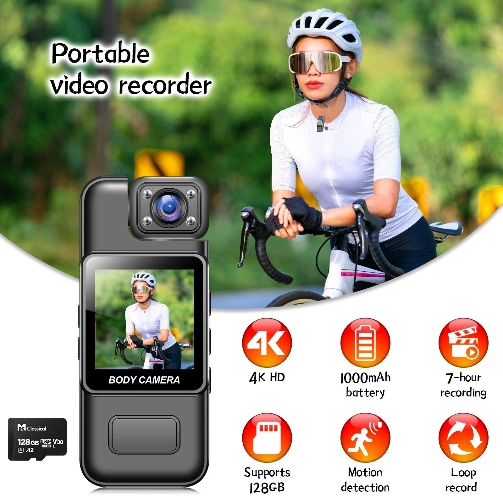 Pocket Camera Sports DV Small photo recorder with screen, back clip camera, infrared night vision, portable law enforcement device