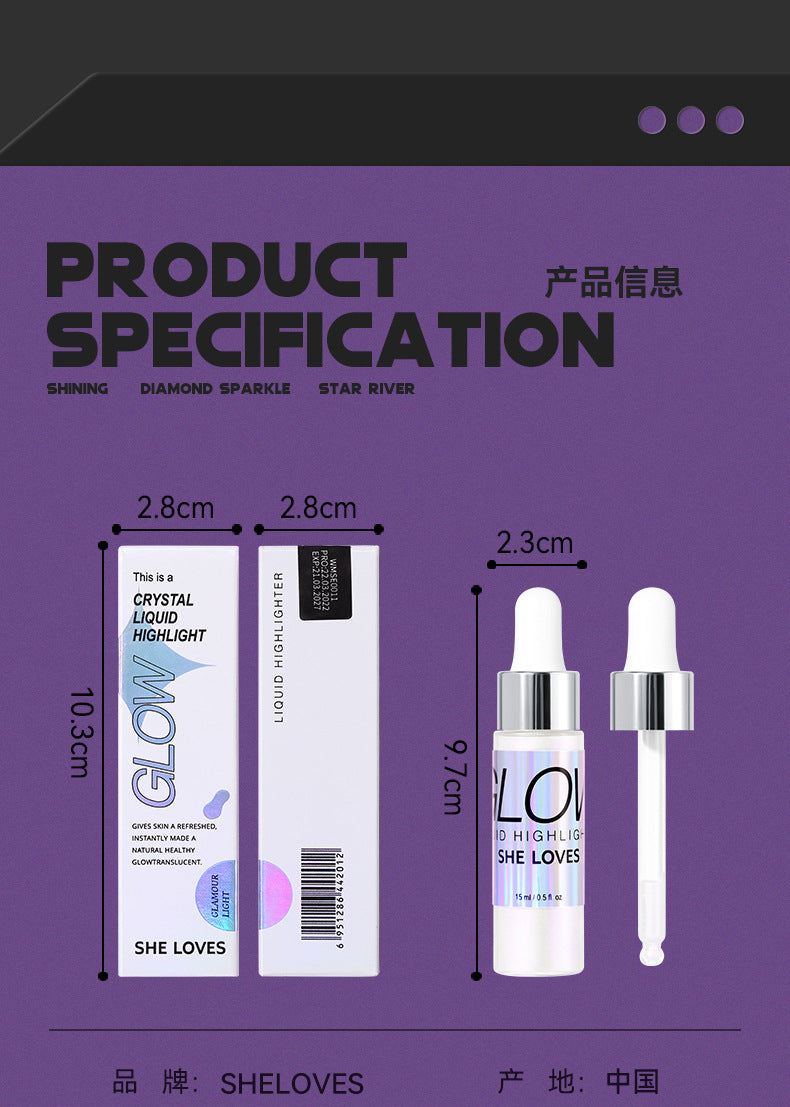 SHELOVES Highlight Liquid Contour Shadow Nose Shadow Diamond Brightening Liquid Face Body Highlight