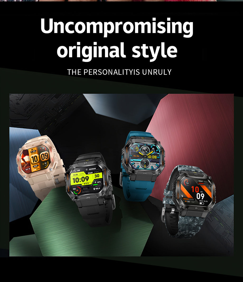 HT34Smart Watch Bluetooth Call True Heart Rate Step Sleep Monitoring3ATM Waterproof Outdoor Sports Three-Proof