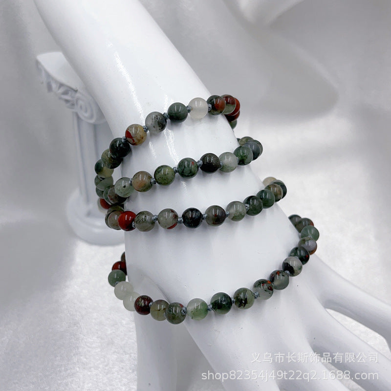 Women's Layered Turquoise Bracelet4mm Small Natural Stone Bracelet108Knotted Snowflake Volcanic Stone Long Bracelet