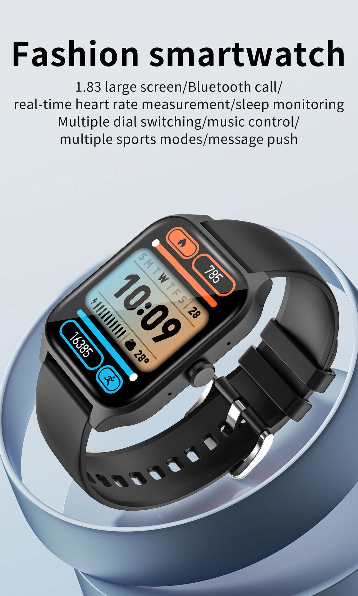 G109Smart Watch1.83inch Bluetooth call, step counting, blood oxygen, sleep monitoring, outdoor sports waterproof