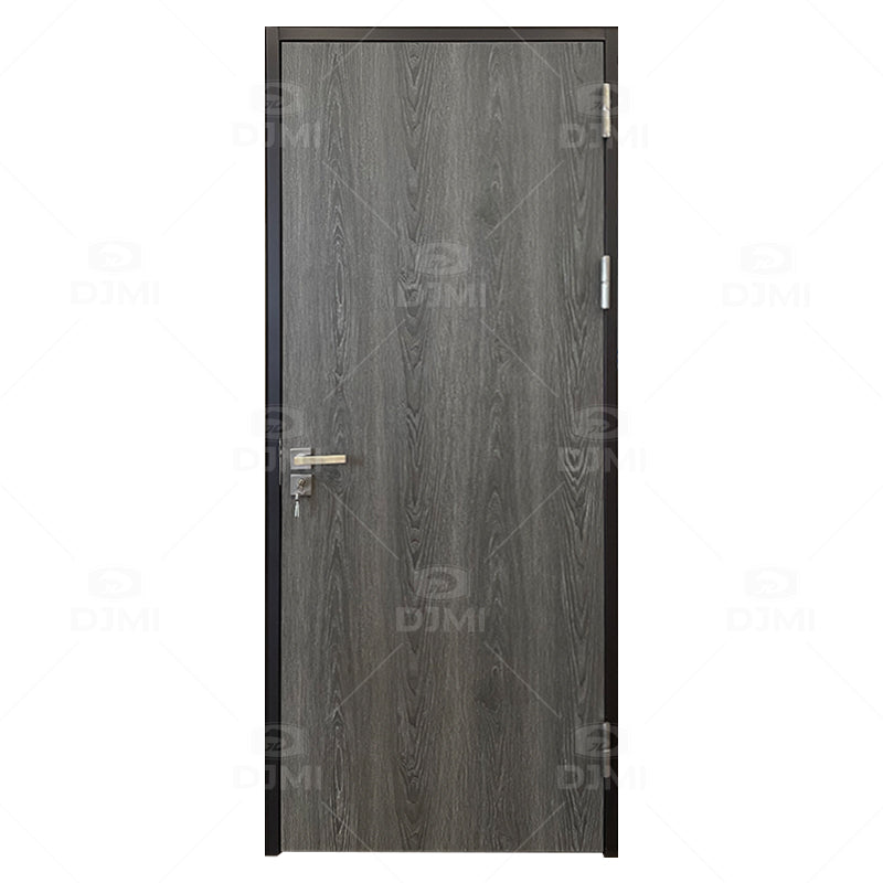 Factory Wholesale Aluminum Wood Ecological Doors for Houses Interior Modern Design Black Steel Frame Interior Wooden Door