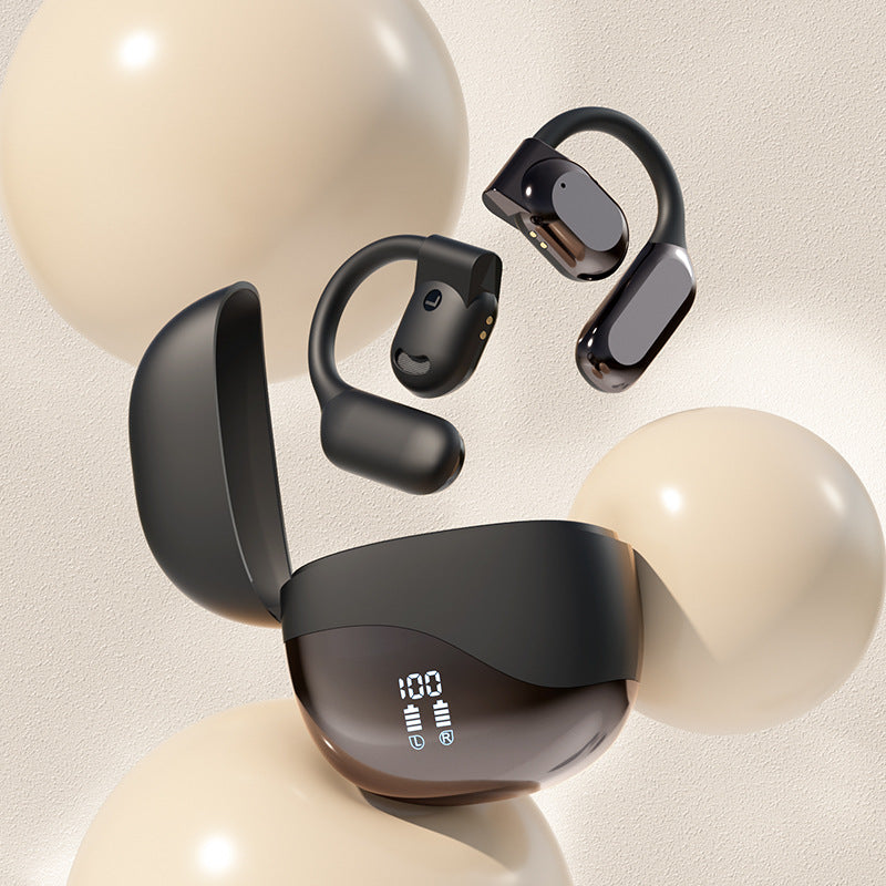 M62Popular AI Translation Bluetooth Earphones Bone Conduction Ear Hook Digital Display Long Battery Life Wireless Bluetooth Earphones